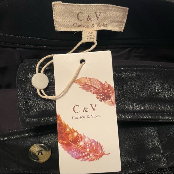 NWT - Faux Wrap Leather/Suede Skirt in Black - Extra Small - Picture 3 of 6